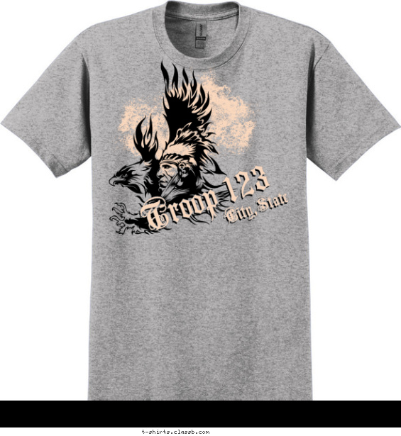 Eagle and Chief Head T-shirt Design