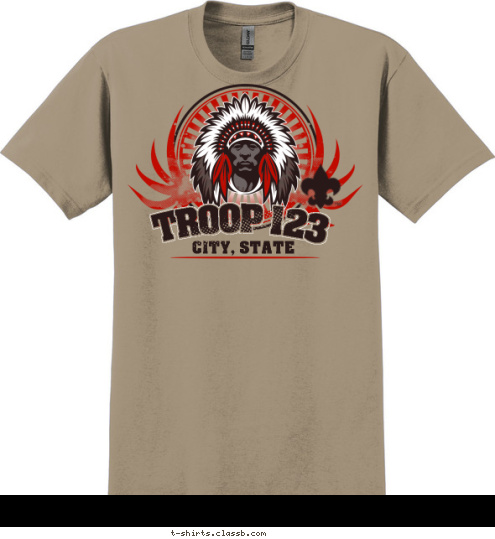 Your text here! CITY, STATE TROOP 123 BOY SCOUTS OF AMERICA T-shirt Design SP4712