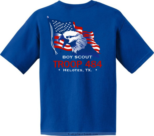 New Text TROOP 484 TROOP 484 Boy Scout Helotes, TX. BOY SCOUT T-shirt Design 