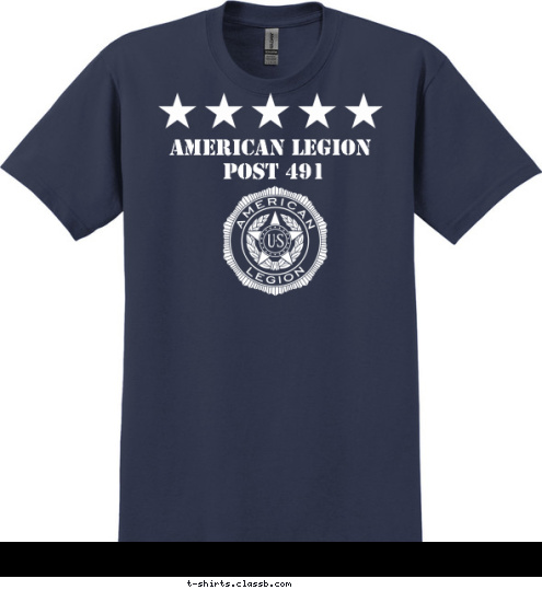 POST 1234 AMERICAN LEGION AMERICAN LEGION
 POST 491
 T-shirt Design 