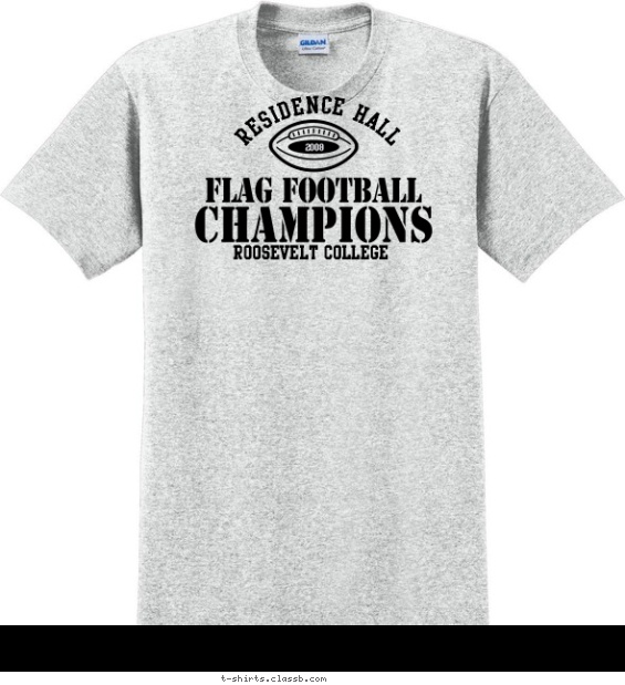 Collegiate Residence Flag Football Champs T-shirt Design