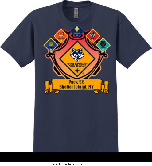 Pack 56
Shelter Island, NY T-shirt Design 