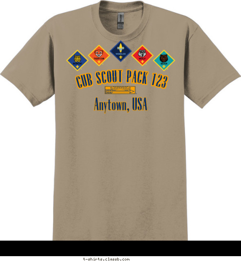 CUB SCOUT PACK 123 Anytown, USA T-shirt Design 