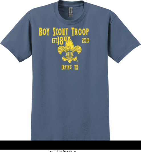 Boy Scout Troop 1845 EST. 2013 Irving, TX T-shirt Design 