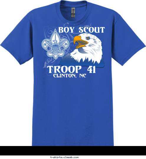 PATROLS:

-Dragon

-Green Hornets

-Flaming Eagles BOY SCOUT CLINTON, NC TROOP 41 T-shirt Design 