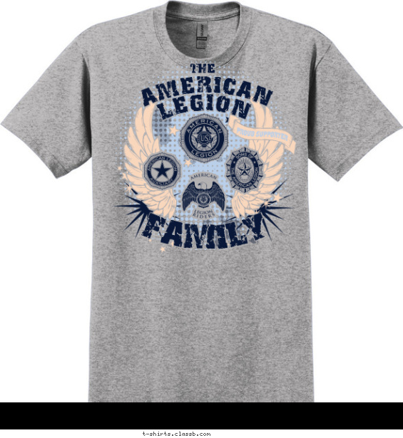 American Legion Family Angel Wings T-shirt Design