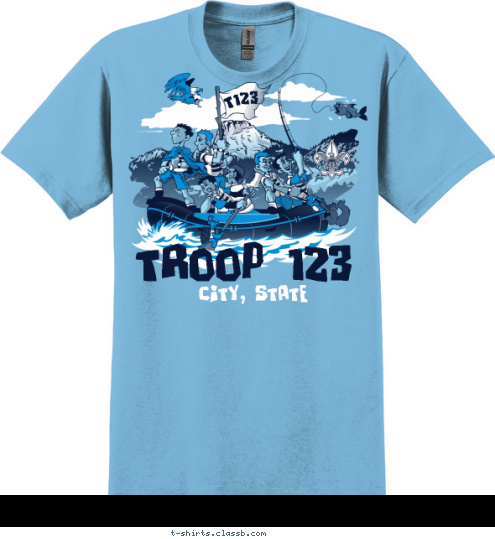 T123 CITY, STATE TROOP 123 T-shirt Design SP4708