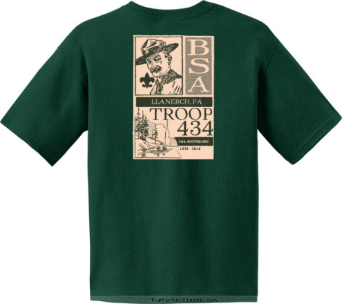 Llanerch, PA TROOP 434 1939 - 2014 74th ANNIVERSARY LLANERCH, PA 434 TROOP T-shirt Design 
