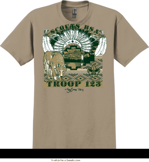 Anytown, Usa TROOP 123 BOY SCOUT T-shirt Design SP4746