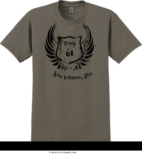 Troop 61 Boy Scouts of America 61 Troop New Lebanon, Ohio T-shirt Design 