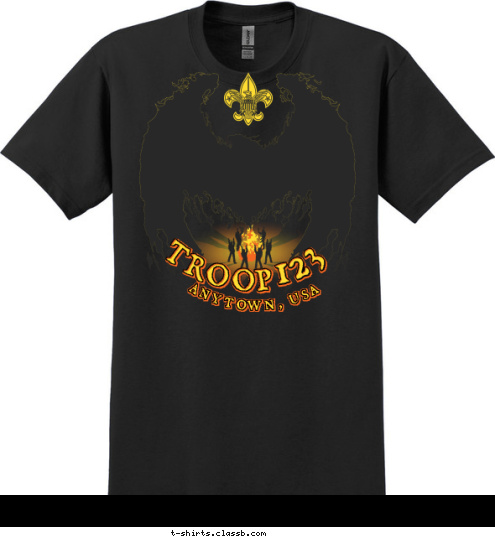 ANYTOWN, USA 123 TROOP T-shirt Design 