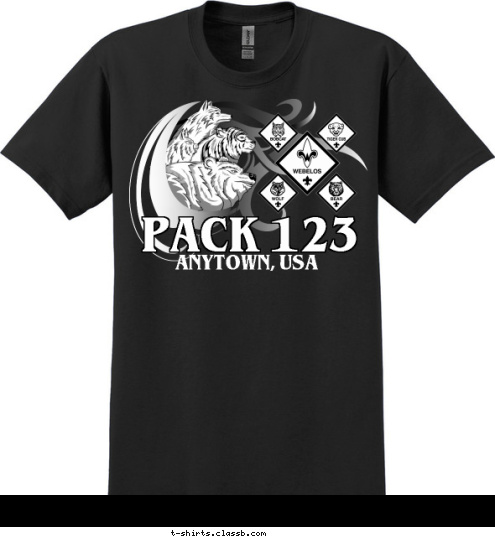 PACK 123 ANYTOWN, USA T-shirt Design 