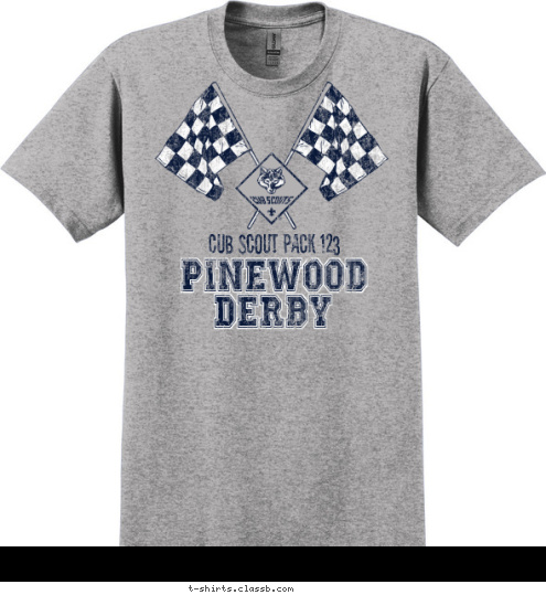 DERBY Cub Scout Pack 123 PINEWOOD T-shirt Design 