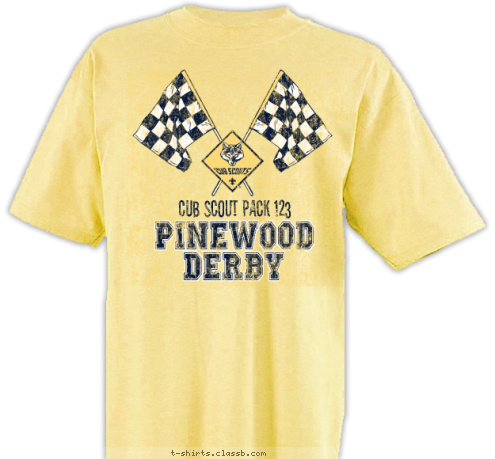 DERBY Cub Scout Pack 123 PINEWOOD T-shirt Design 