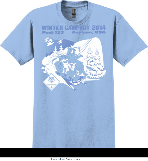 Anytown, USA Pack 123 WINTER CAMPOUT 2014 T-shirt Design SP4807
