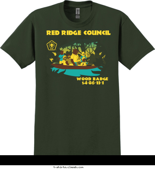 s4-86-13-1 wood badge RED RIDGE COUNCIL T-shirt Design SP4810