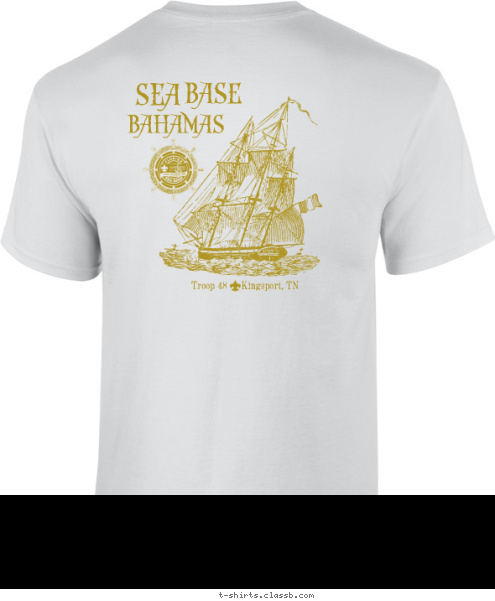 2014 BASE TN SEA Troop 48     Kingsport, TN BAHAMAS KINGSPORT 48 BASE TROOP SEA T-shirt Design 