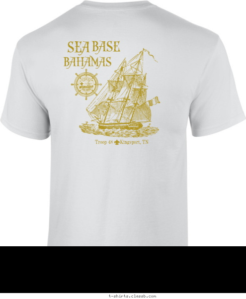 2014 BASE TN SEA Troop 48     Kingsport, TN BAHAMAS KINGSPORT 48 BASE TROOP SEA T-shirt Design 