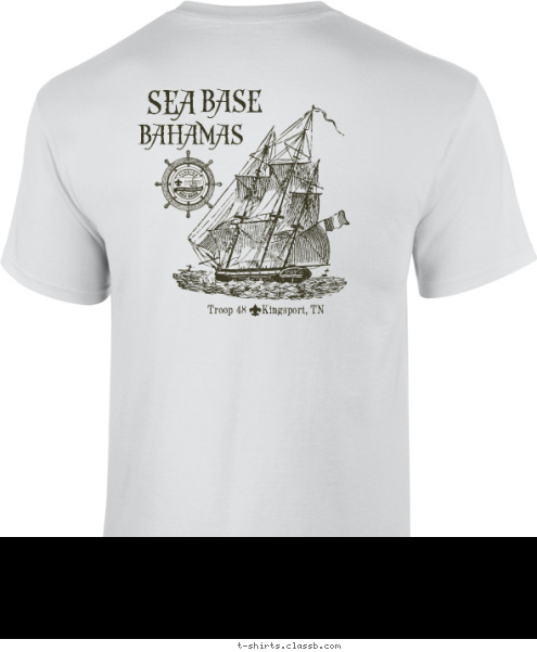 2014 BASE TN SEA Troop 48     Kingsport, TN BAHAMAS KINGSPORT 48 BASE TROOP SEA T-shirt Design 