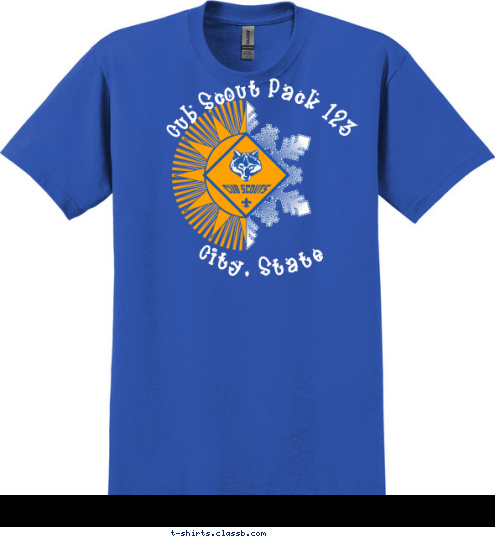 City, State  Cub Scout Pack 123 T-shirt Design SP4778