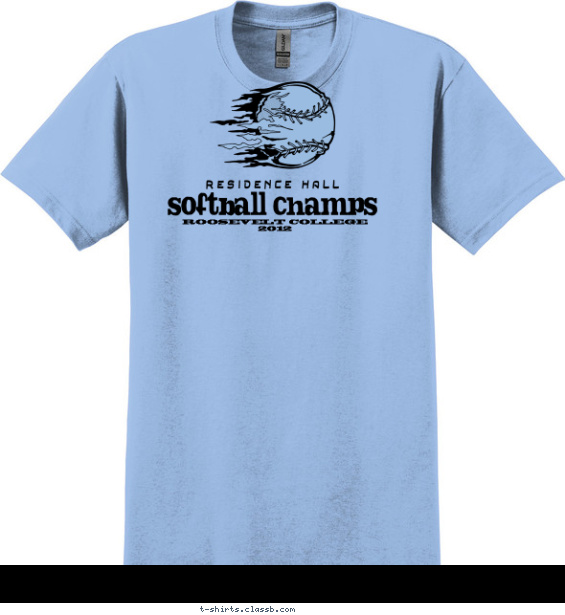 Residence Hall Softball Champions T-shirt Design