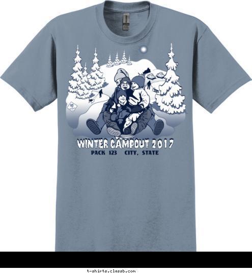 WINTER CAMPOUT 2017 PACK 123  CITY, STATE T-shirt Design SP4790