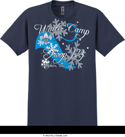 Anytown, Usa Your text here! Anytown, Usa Troop 123 Winter Camp T-shirt Design SP4793