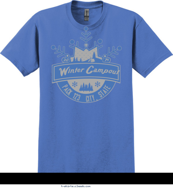 Winter Camp Giant Snow Flake T-shirt Design