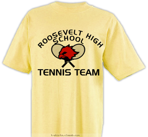 TENNIS TEAM SCHOOL ROOSEVELT HIGH T-shirt Design sp1491 