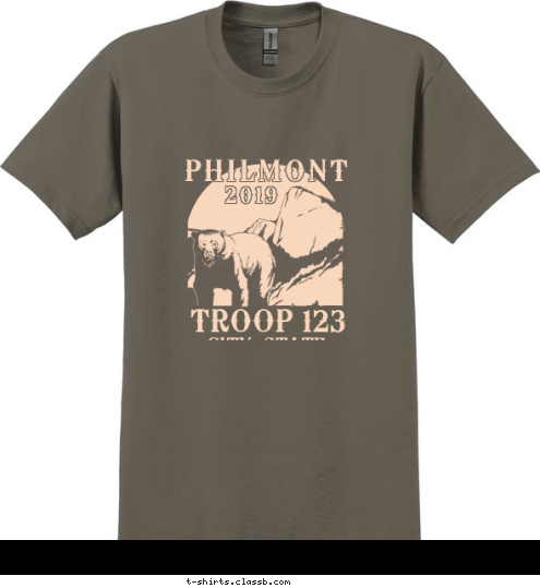 ANYTOWN, USA TROOP 123 2014 2014 PHILMONT PHILMONT T-shirt Design SP4750