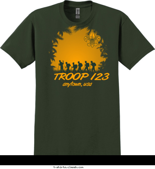 anytown, usa TROOP 123 T-shirt Design 