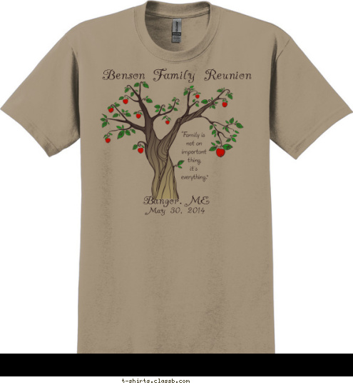 Benson Family Reunion Bangor, ME May 30, 2014 T-shirt Design 