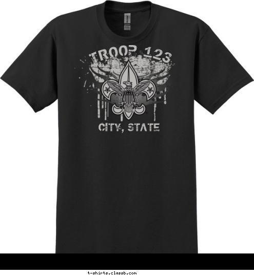 Your text here! CITY, STATE TROOP 123 T-shirt Design SP4833