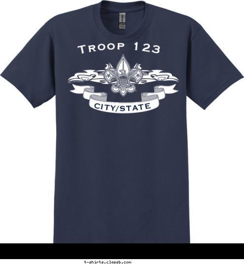 Your text here! CITY, STATE TROOP 123 T-shirt Design SP4836