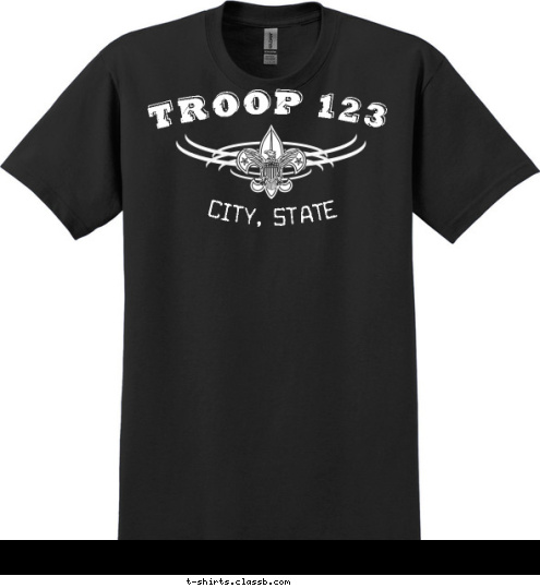 Your text here! TROOP 123 CITY, STATE  T-shirt Design SP4843