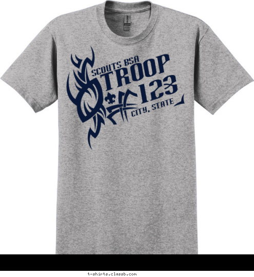 Your text here! CITY, STATE 123 TROOP T-shirt Design SP4844