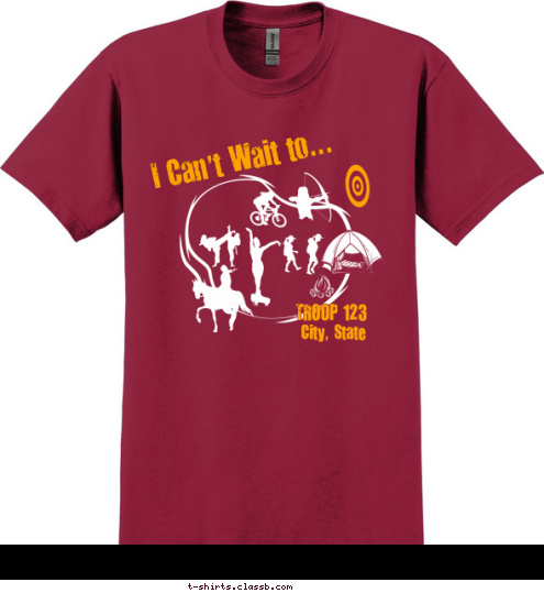 Girl Scout City, State TROOP 123 I Can't Wait to... T-shirt Design SP4851