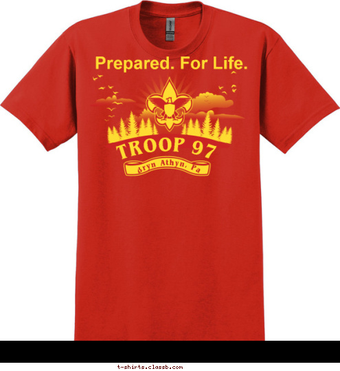 Bryn Athyn, Pa TROOP 97 Prepared. For Life. T-shirt Design BA Troop 97 two