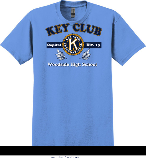 Woodside High School Div. 13 Capital T-shirt Design 