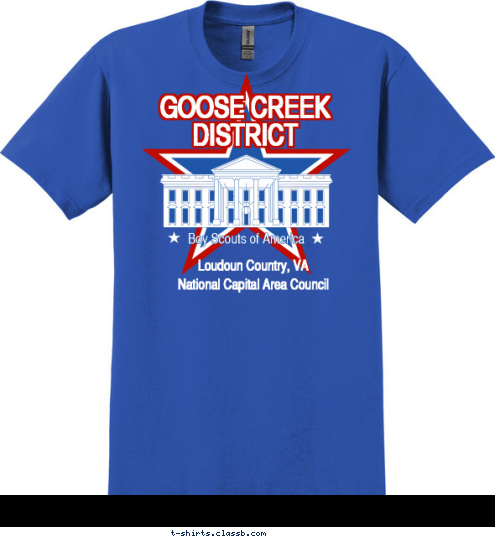 Loudoun Country, VA
National Capital Area Council Boy Scouts of America GOOSE CREEK DISTRICT  T-shirt Design 