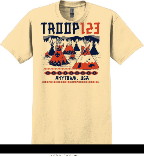 123 ANYTOWN, USA TROOP123 T-shirt Design SP4858