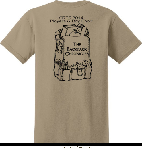 CRES 2014
Players & Boy Choir 
  The 
Backpack 
Chronicles  T-shirt Design 