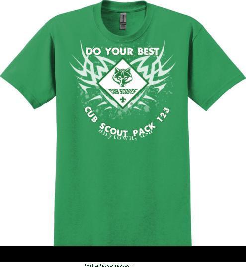 CUB SCOUT PACK 123 anytown, usa DO YOUR BEST T-shirt Design 