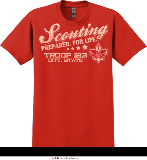 Your text here! CITY, STATE TROOP 123 T-shirt Design SP4834