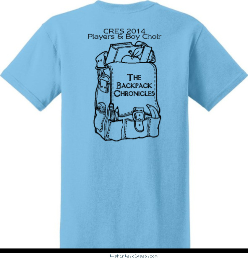 CRES 2014
Players & Boy Choir 
  The 
Backpack 
Chronicles  T-shirt Design 