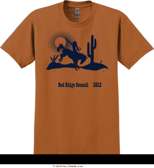 Red Ridge Council     2012 Out West Cub-O-Ree T-shirt Design 