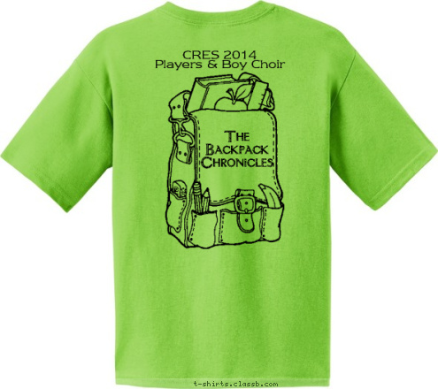 CRES 2014
Players & Boy Choir 
  The 
Backpack 
Chronicles  T-shirt Design 