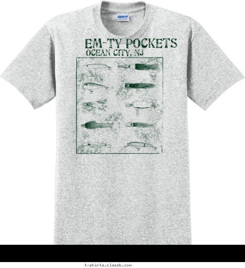 Ocean city, NJ Em-Ty Pockets T-shirt Design 