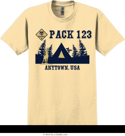 New Text PACK 123 ANYTOWN, USA T-shirt Design 