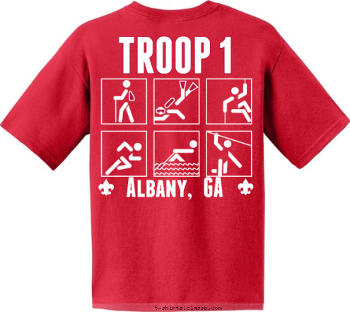 TROOP 123 Troop 1
FBC Albany    TROOP 1 Albany,   GA T-shirt Design High adventure 1